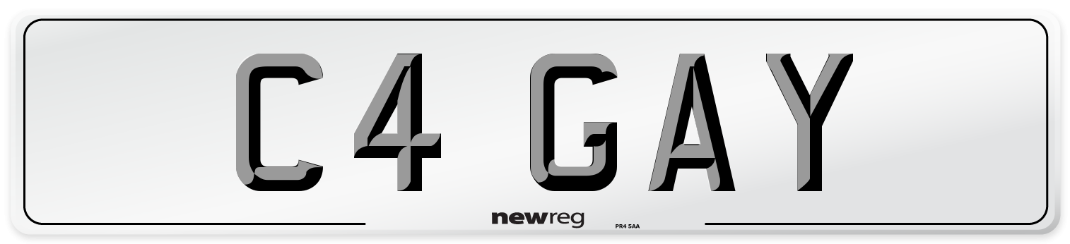 C4 GAY Number Plate from New Reg